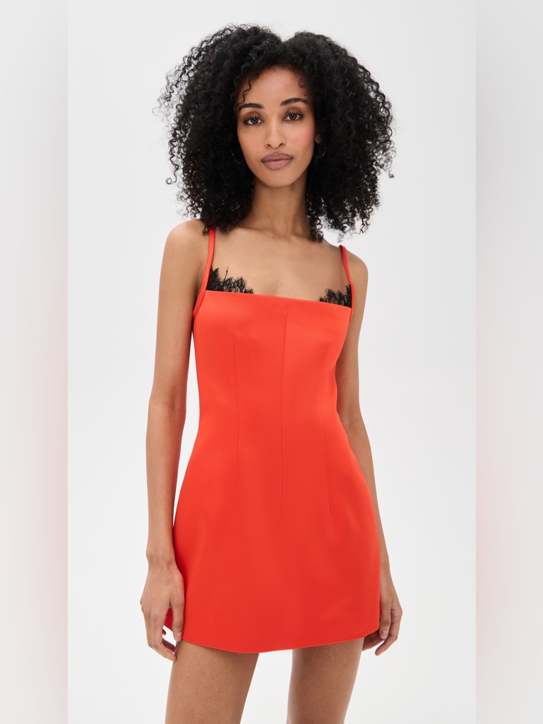 Sir. Poppy Contoured Satin Lace Trim Mini Dress